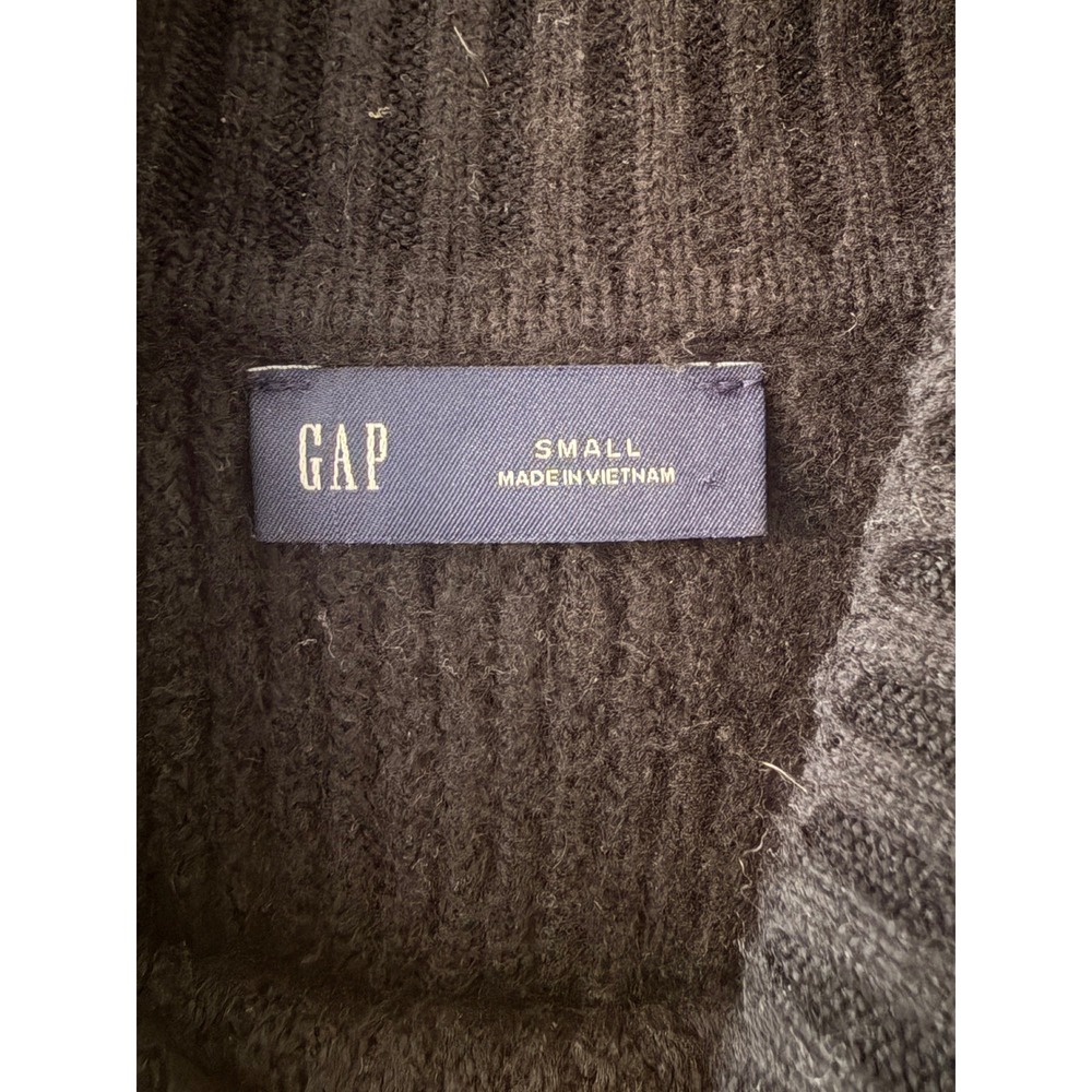 GAP Womens Black Ribbed Knit Mock Neck Long Sleeve Sweater Dress Tunic Small - Picture 3 of 3